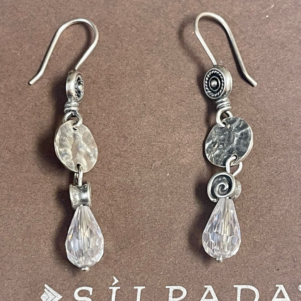 Silpada Sterling Silver CZ Drop Earrings